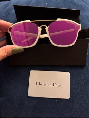 DIOR Abstract Square Mirrored Sunglasses White